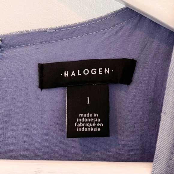 NWT Halogen Chambray Faux Wrap Sheath Dress Size Large - Picture 9 of 12